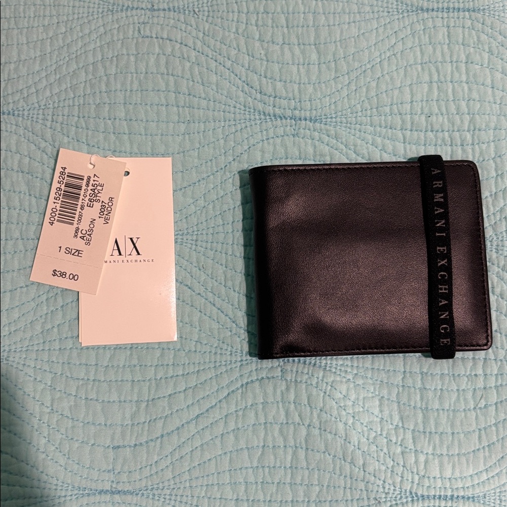 Armani Exchange Leather Wallet with Strap